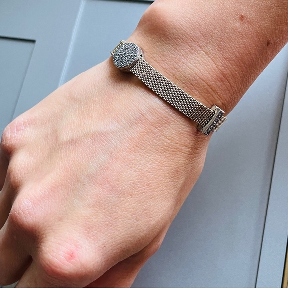 Pandora Reflexions Gold Plat Mesh Bracelet WITHOUT CLIP CHARMS - Picture 4 of 16